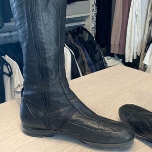 PRADA black leather boots. Size 37.5.
